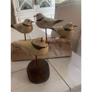 Vintage Folk Art Birds on Driftwood